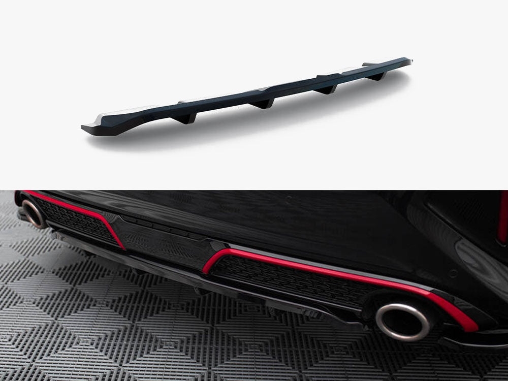 Maxton Design Central Rear Splitter (Vertical Bars) Kia Ceed GT Mk3 Facelift