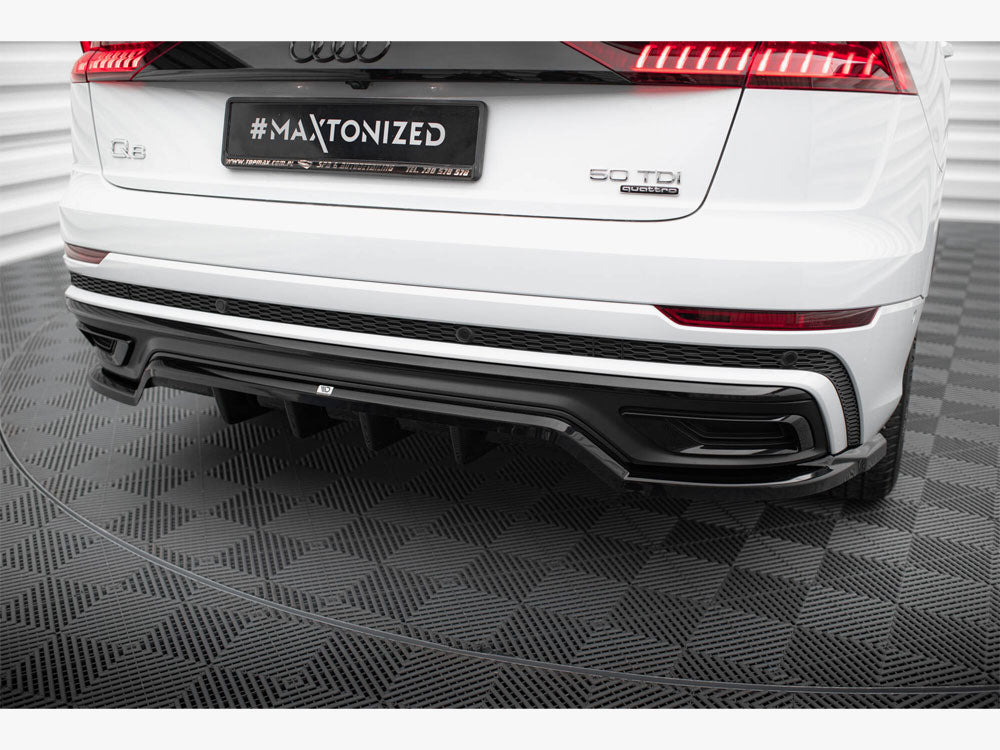 Maxton Design Central Rear Splitter (Vertical Bars) Audi Q8 S-Line Mk1