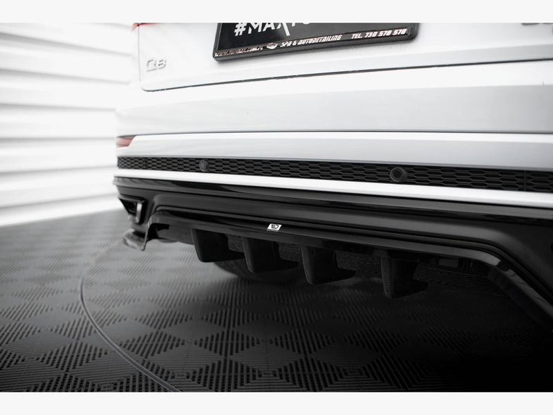 Maxton Design Central Rear Splitter (Vertical Bars) Audi Q8 S-Line Mk1