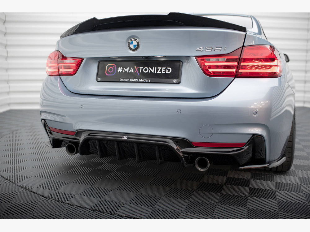 Maxton Design Rear Valance BMW 4 Coupe / Gran Coupe / Cabrio M-Pack F32 / F36 / F33 (Version with single exhausts on both sides)