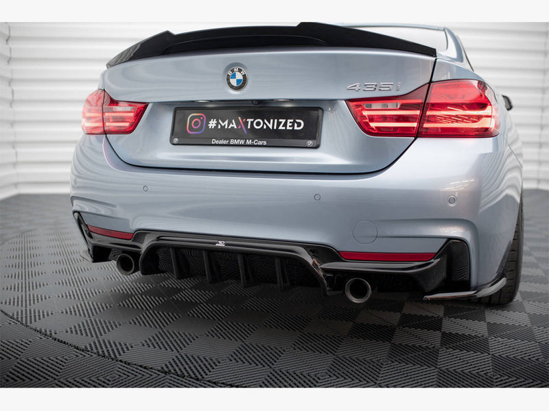 Maxton Design Rear Valance BMW 4 Coupe / Gran Coupe / Cabrio M-Pack F32 / F36 / F33 (Version with single exhausts on both sides)