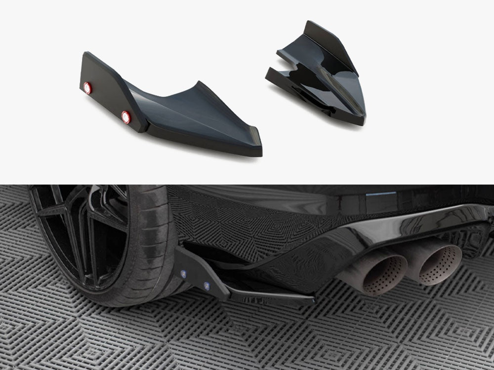 Maxton Design Rear Side Splitters V.5 + Flaps Volkswagen Golf R Mk8