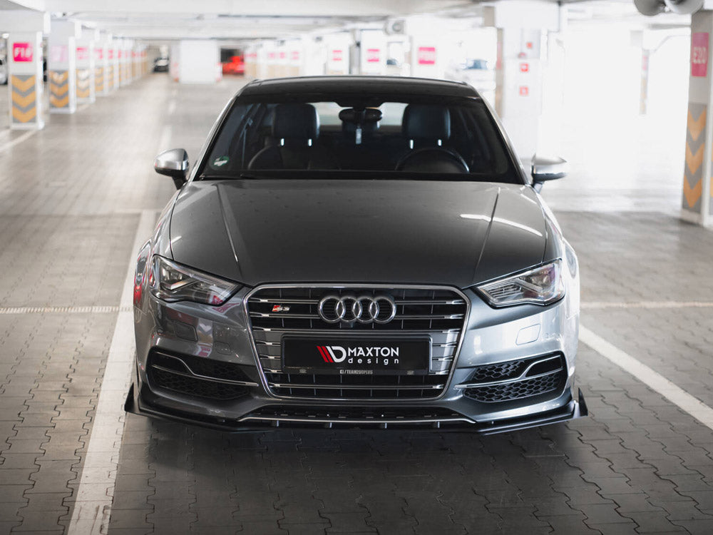 Maxton Design Street PRO Front Splitter + Flaps Audi S3 / A3 S-Line Sedan 8V