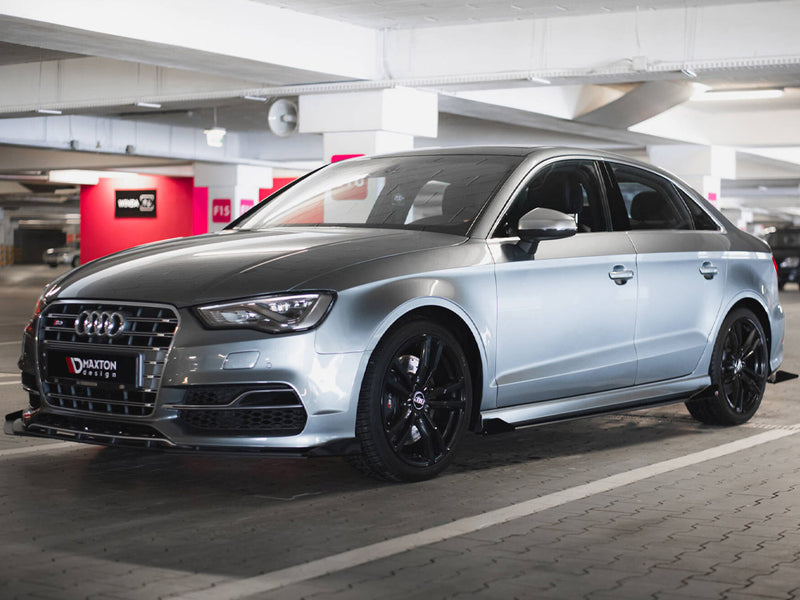 Maxton Design Street PRO Side Skirts Diffusers + Flaps Audi S3 / A3 S-Line Sedan 8V