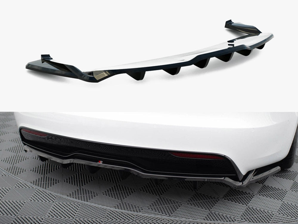 Maxton Design Rear Splitter (Vertical Bars) V.2 Tesla Model S Plaid Mk1 Facelift