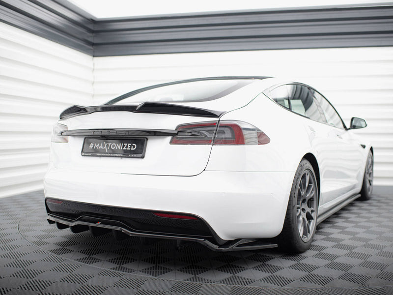 Maxton Design Rear Splitter (Vertical Bars) V.2 Tesla Model S Plaid Mk1 Facelift