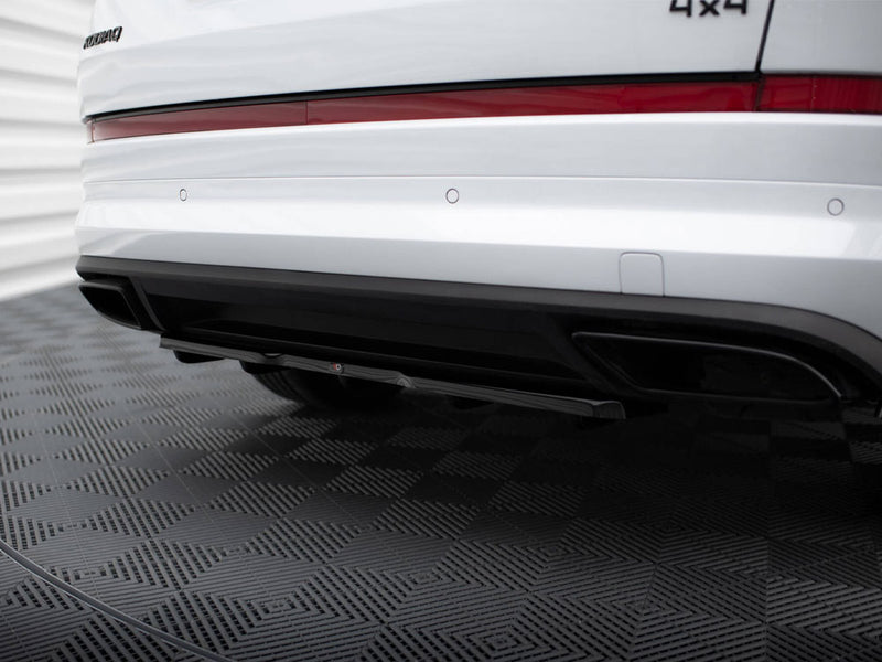 Maxton Design Central Rear Splitter (Vertical Bars) Skoda Kodiaq RS - Carbon Look