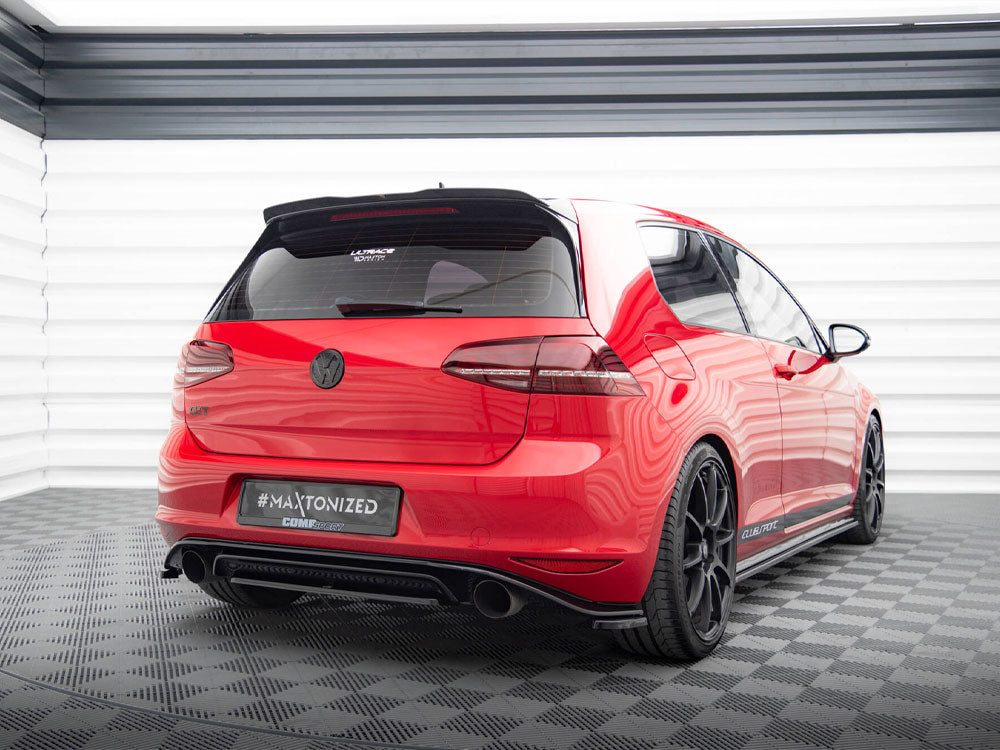 Maxton Design Central Rear Splitter VW Golf GTI Mk7 Clubsport - Textured