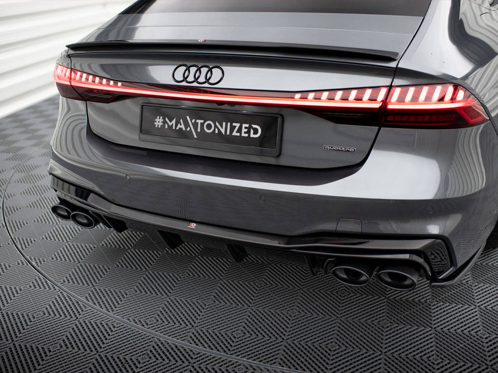 Maxton Design Rear Valance + Exhaust Ends Imitation Audi A7 S-Line C8 / S7 C8 / C8 Facelift / S7 Facelift