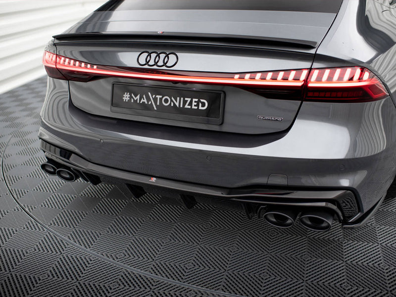 Maxton Design Rear Valance + Exhaust Ends Imitation Audi A7 S-Line C8 / S7 C8 / C8 Facelift / S7 Facelift