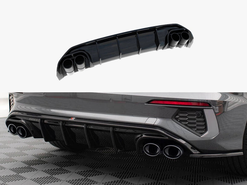 Maxton Design Rear Valance + Exhaust Ends Imitation Audi A3 S-Line Sedan 8Y