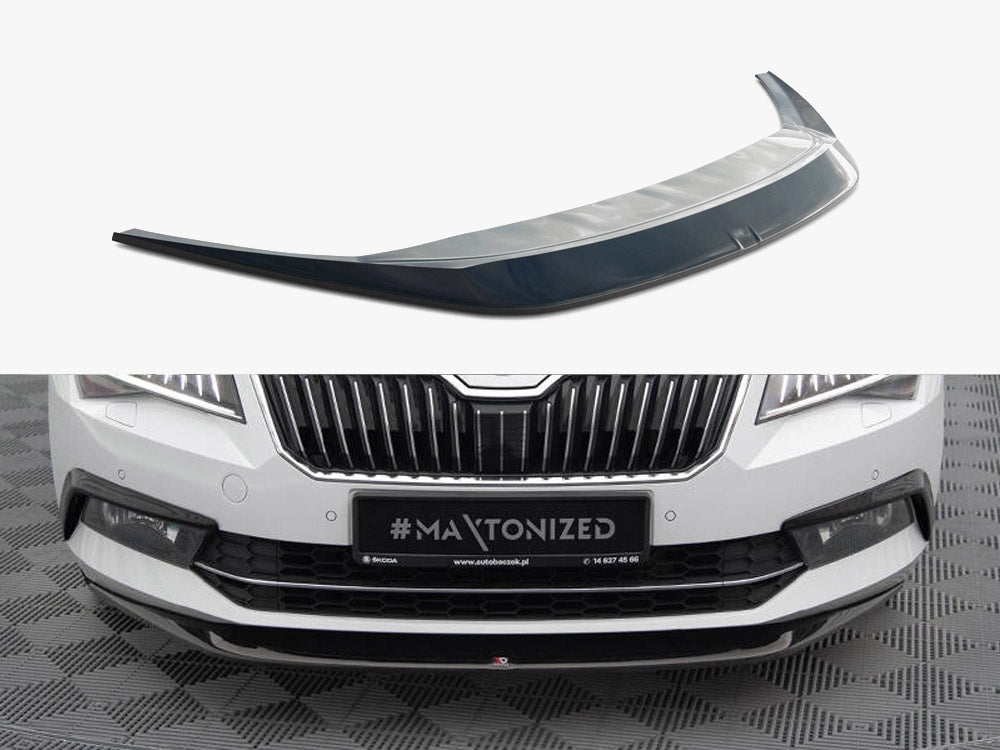 Maxton Design Front Splitter V.1 Skoda Superb Mk3 - Carbon Look