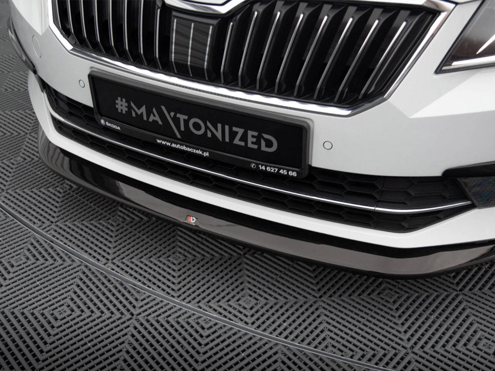 Maxton Design Front Splitter V.1 Skoda Superb Mk3 - Carbon Look