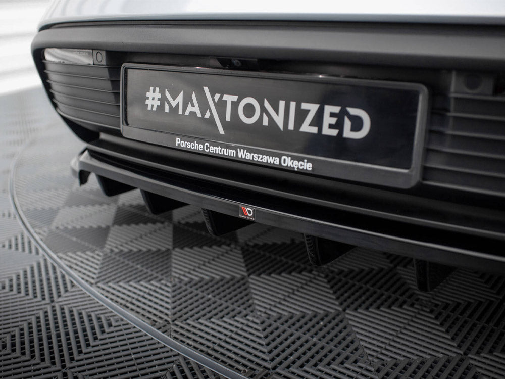 Maxton Design Rear Splitter (Vertical Bars) Porsche Taycan / Taycan 4 / Taycan 4S / Taycan GTS Mk1