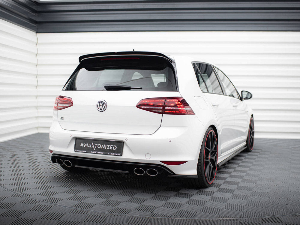Maxton Design Central Rear Splitter (Vertical Bars) VW Golf R Mk7 - Textured