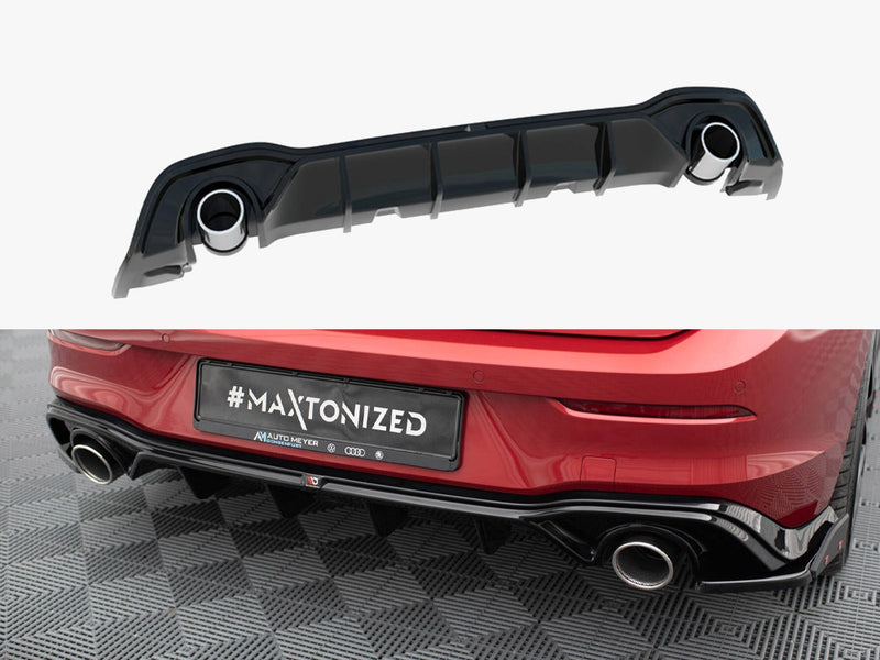 Maxton Design Rear Valance + Exhaust Ends Imitation Volkswagen Golf GTE / R-Line Mk8 / Mk8 Facelift