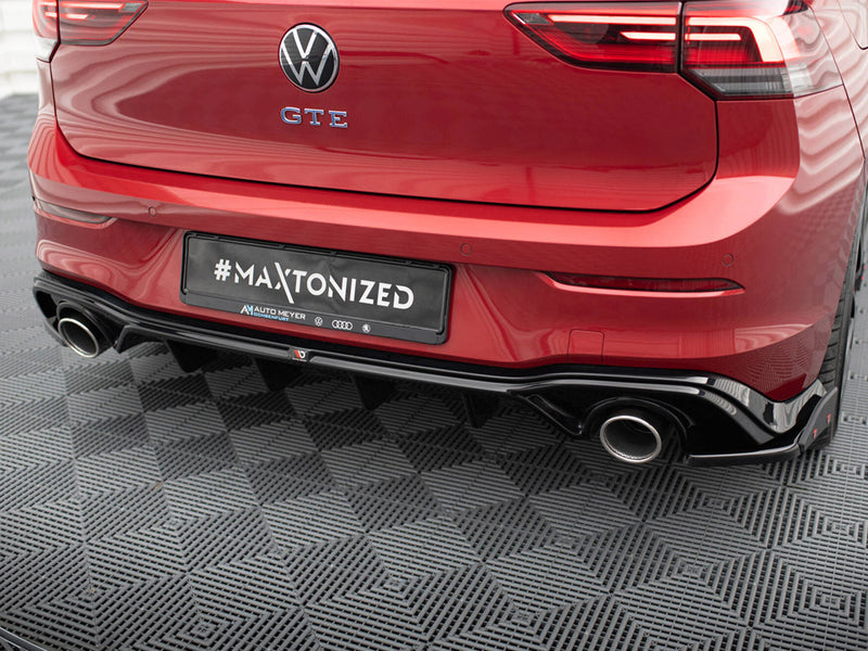 Maxton Design Rear Valance + Exhaust Ends Imitation Volkswagen Golf GTE / R-Line Mk8 / Mk8 Facelift