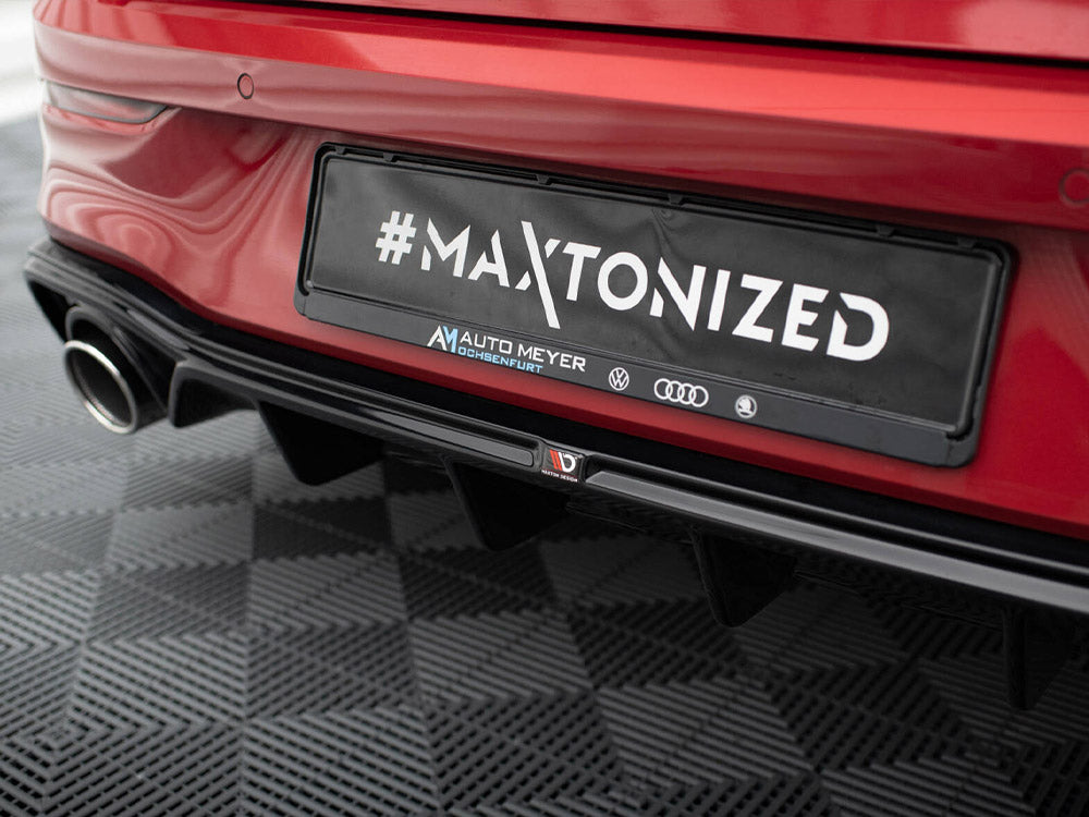Maxton Design Rear Valance + Exhaust Ends Imitation Volkswagen Golf GTE / R-Line Mk8 / Mk8 Facelift
