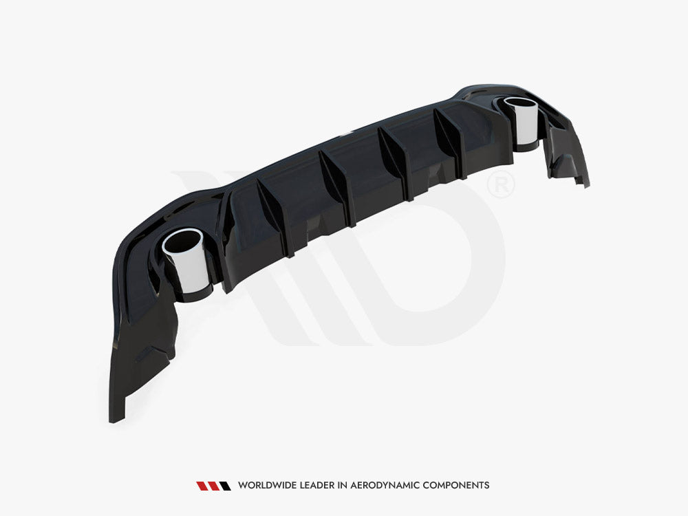 Maxton Design Rear Valance + Exhaust Ends Imitation Volkswagen Golf GTE / R-Line Mk8 / Mk8 Facelift