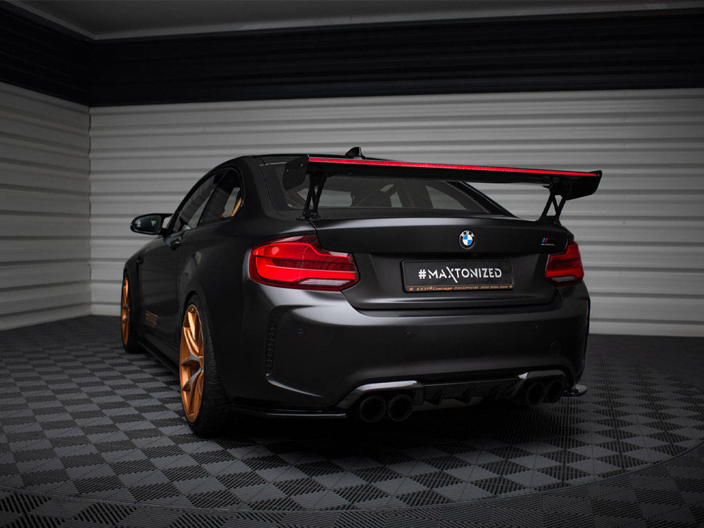 Maxton Design Carbon Spoiler With External Brackets Uprights + LED BMW M2 F87