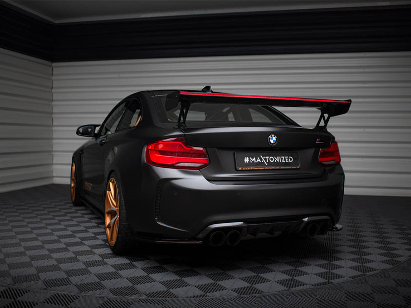 Maxton Design Carbon Spoiler With External Brackets Uprights + LED BMW M2 F87
