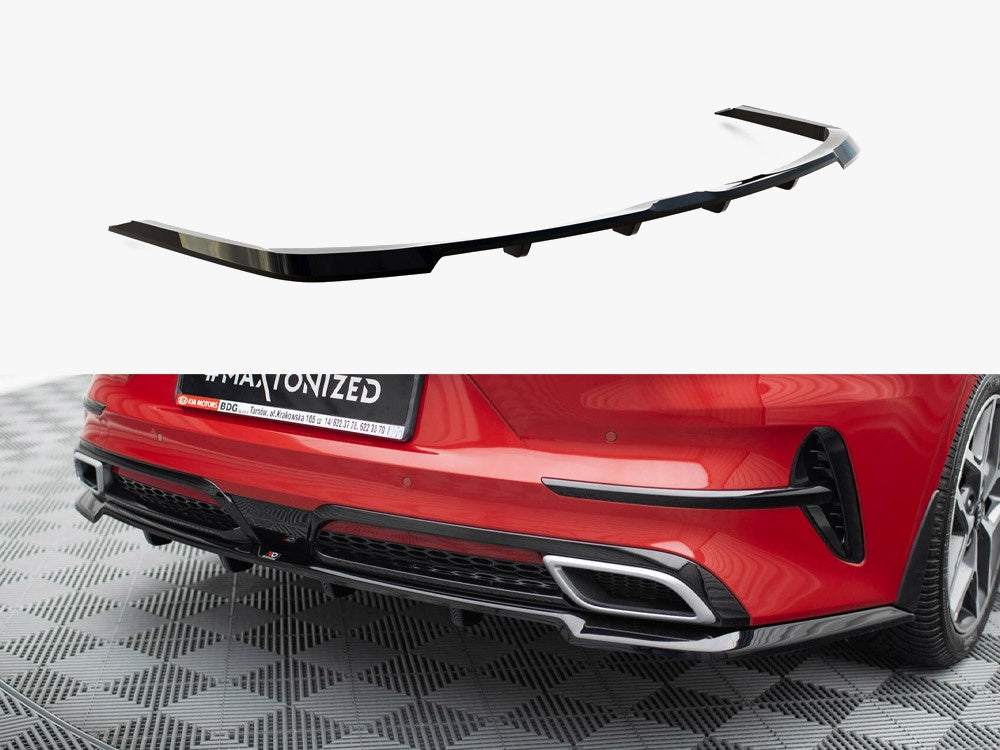 Maxton Design Central Rear Splitter (Vertical Bars) Kia ProCeed GT-Line Mk1