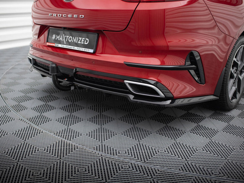 Maxton Design Central Rear Splitter (Vertical Bars) Kia ProCeed GT-Line Mk1