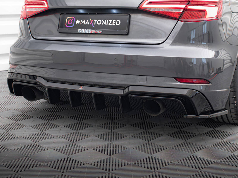 Maxton Design Rear Valance Audi A3 S-Line Sportback 8V Facelift (Version with single exhausts on both sides)