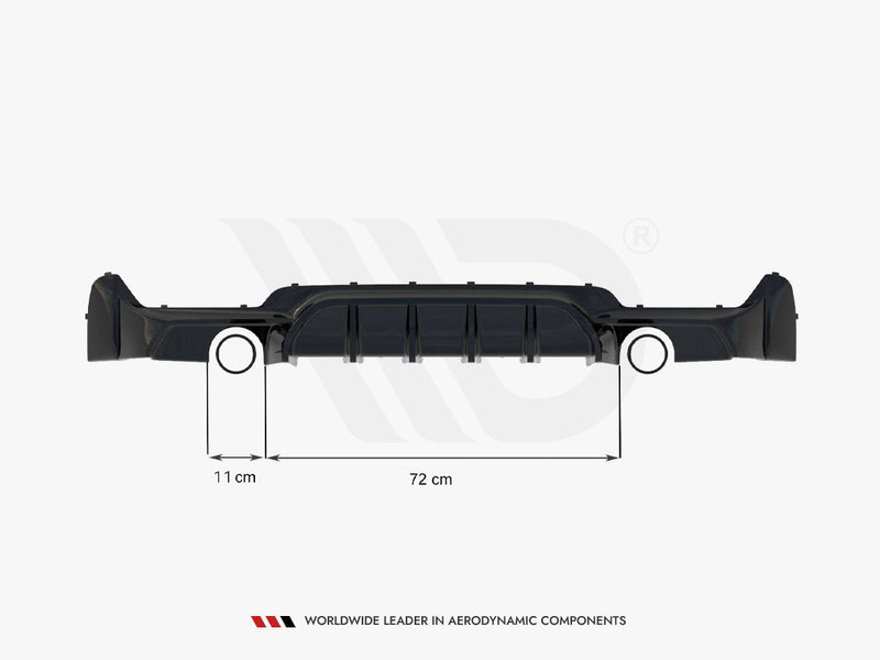 Maxton Design Rear Valance BMW 4 Coupe / Gran Coupe / Cabrio M-Pack F32 / F36 / F33 (Version with single exhausts on both sides)