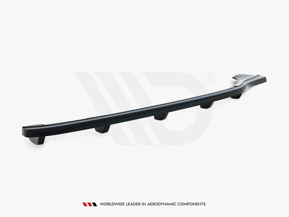 Maxton Design Central Rear Splitter (Vertical Bars) BMW 3 E46 Coupe M-Pack - Carbon Look