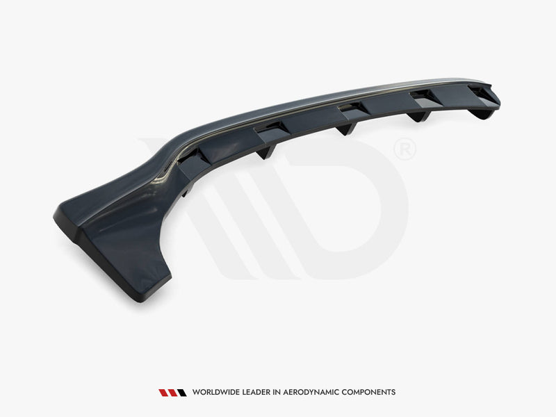 Maxton Design Central Rear Splitter (Vertical Bars) BMW 3 E46 Coupe M-Pack - Carbon Look