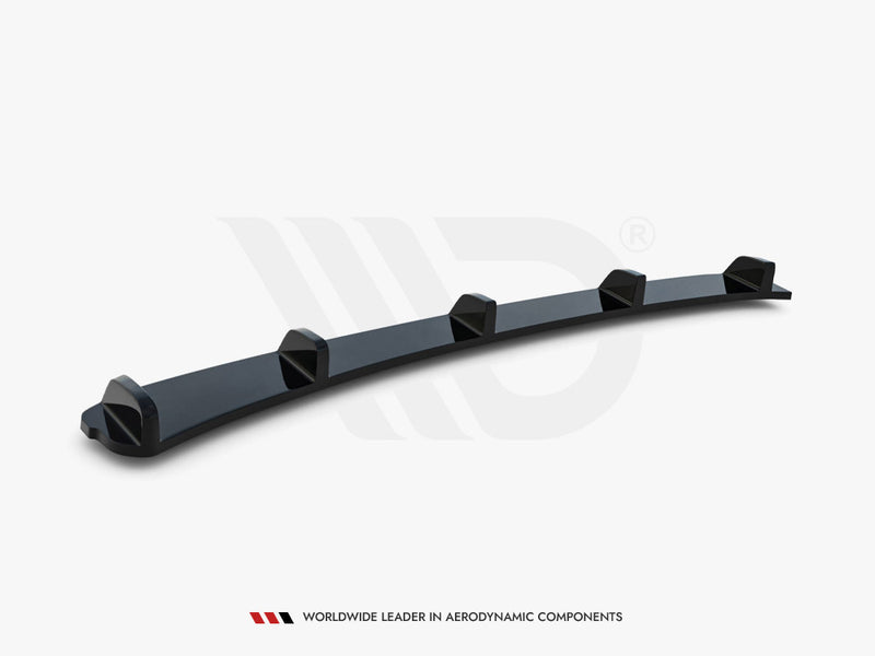 Maxton Design Central Rear Splitter (Vertical Bars) BMW 3 E46 Coupe M-Pack - Carbon Look