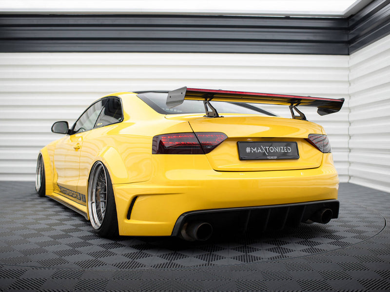 Maxton Design Carbon Spoiler With Upper Swan Mounting + LED Audi A5 Coupe 8T