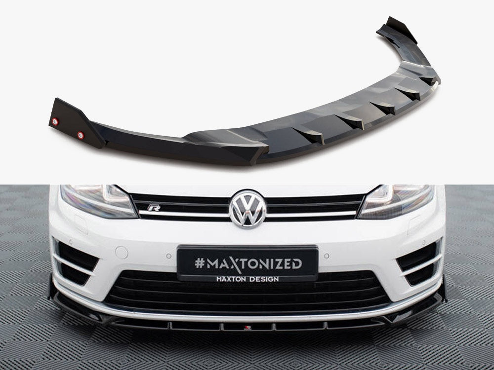 Maxton Design Front Splitter V.5 + Flaps Volkswagen Golf R / R-Line Mk7