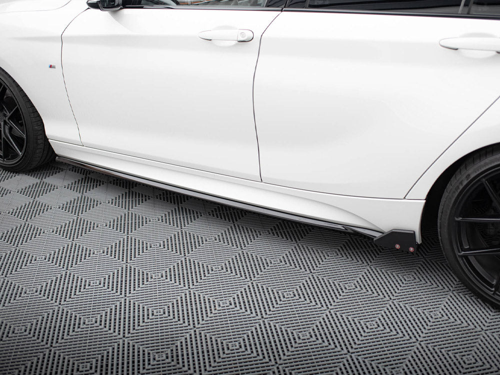 Maxton Design Side Skirts Diffusers V.4 + Flaps BMW 1 M-Pack / M140i F20 Facelift