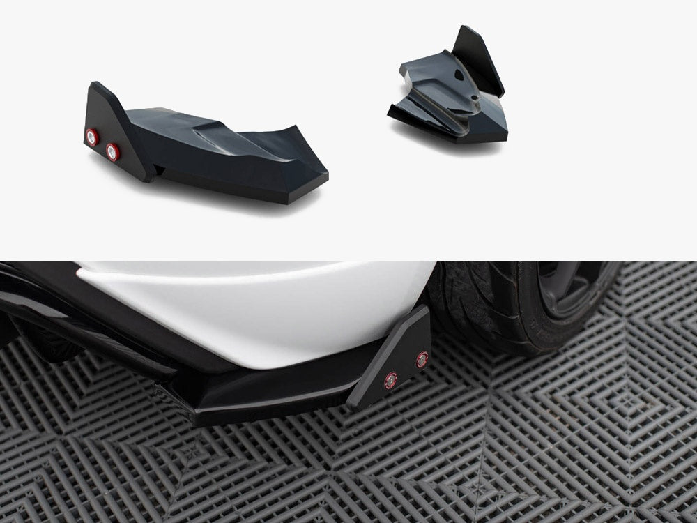 Maxton Design Rear Side Splitters V.3 + Flaps Ford Fiesta ST Mk7 Facelift