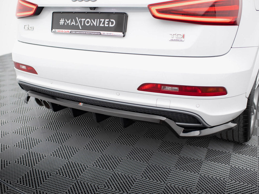 Maxton Design Rear Splitter (Vertical Bars) Audi Q3 S-Line 8U