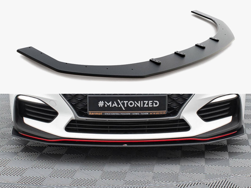 Maxton Design Street PRO Front Splitter Hyundai I30 N Mk3 Hatchback / Fastback - Black-Red