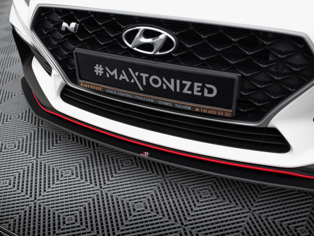 Maxton Design Street PRO Front Splitter Hyundai I30 N Mk3 Hatchback / Fastback - Black-Red