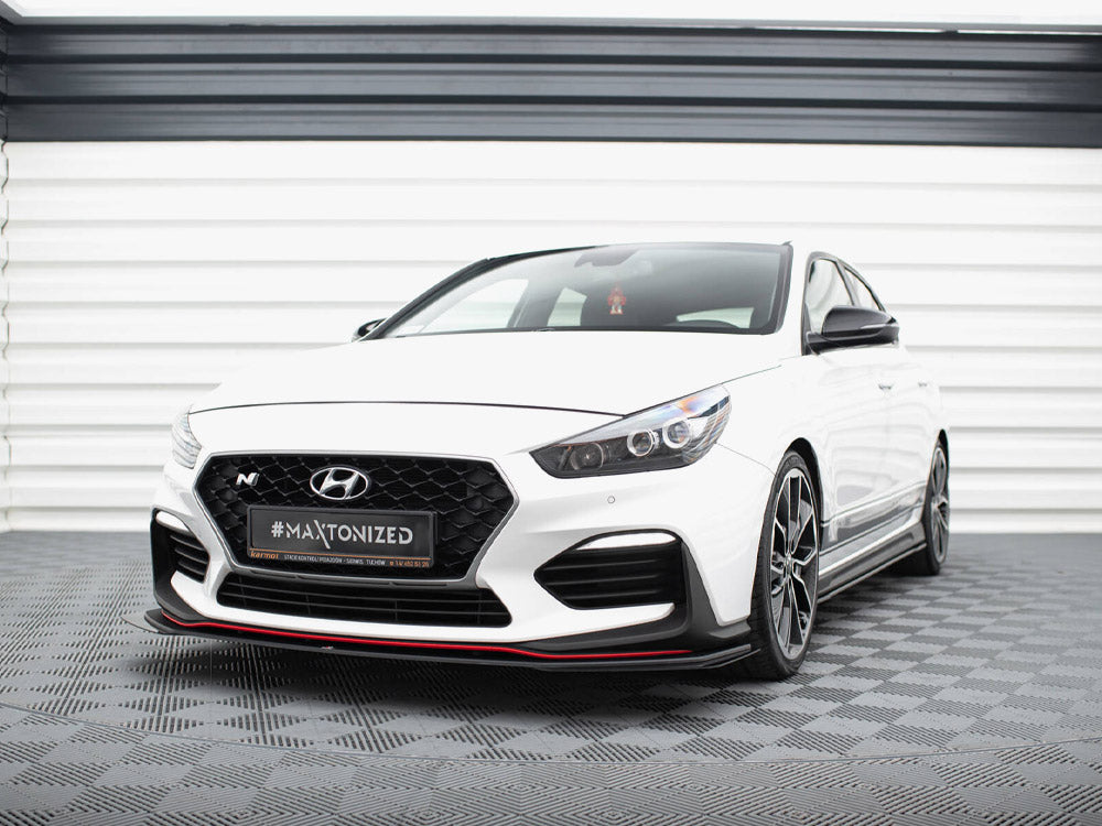 Maxton Design Street PRO Front Splitter + Flaps Hyundai I30 N Mk3 Hatchback / Fastback