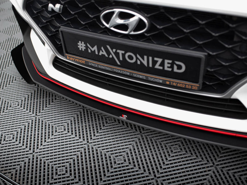 Maxton Design Street PRO Front Splitter + Flaps Hyundai I30 N Mk3 Hatchback / Fastback