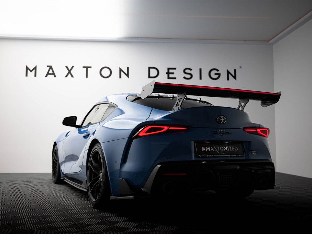 Maxton Design Carbon Spoiler With External Brackets Uprights + LED Toyota Supra Mk5