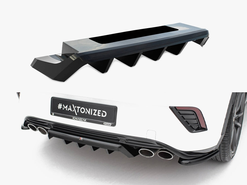 Maxton Design Central Rear Splitter (Vertical Bars) Volkswagen T-Roc R Mk1