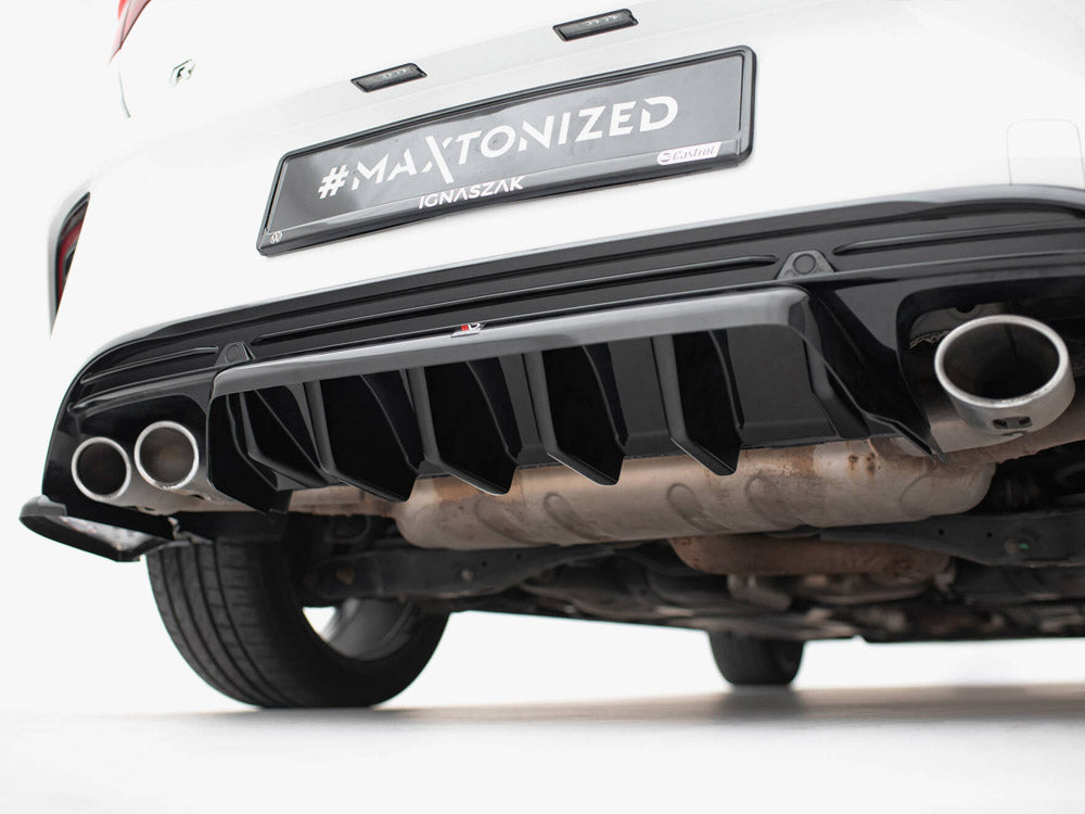 Maxton Design Central Rear Splitter (Vertical Bars) Volkswagen T-Roc R Mk1