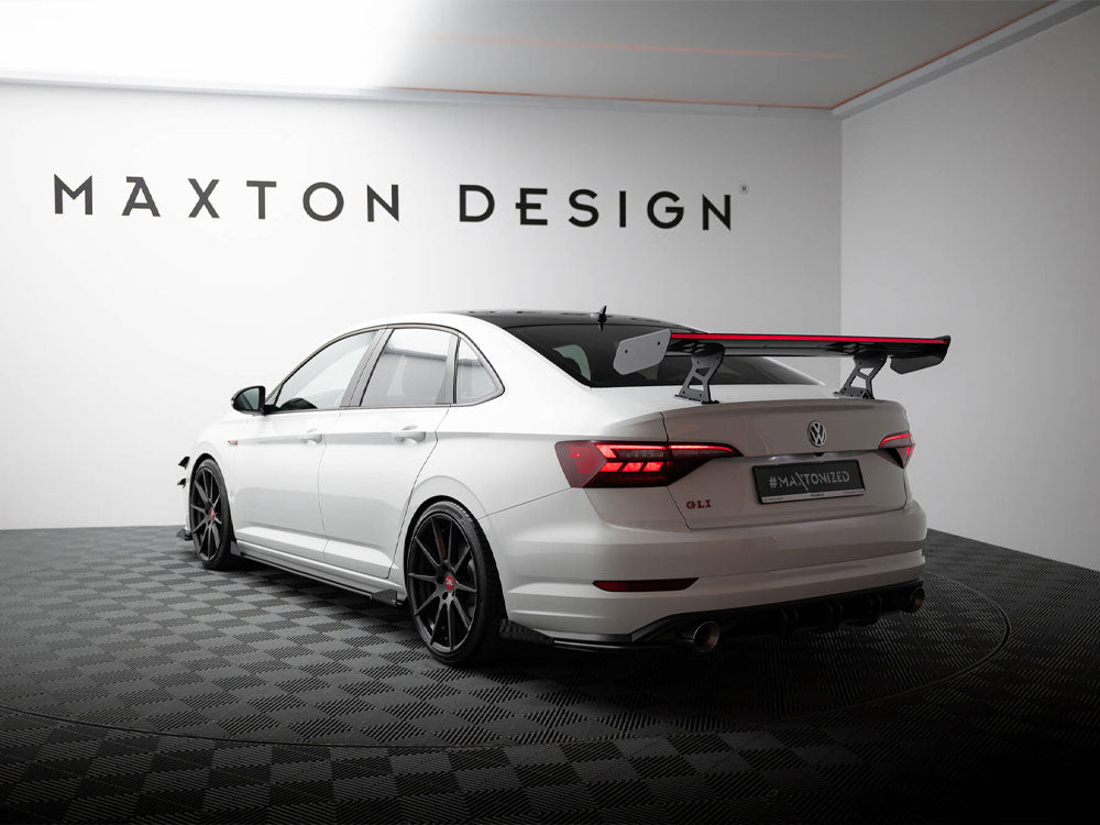 Maxton Design Carbon Spoiler With Internal Brackets Uprights + LED Volkswagen Jetta GLI Mk7