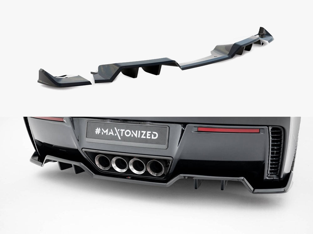 Maxton Design Rear Splitter (Vertical Bars) + Rear Side Splitters Chevrolet Corvette Z06 C7