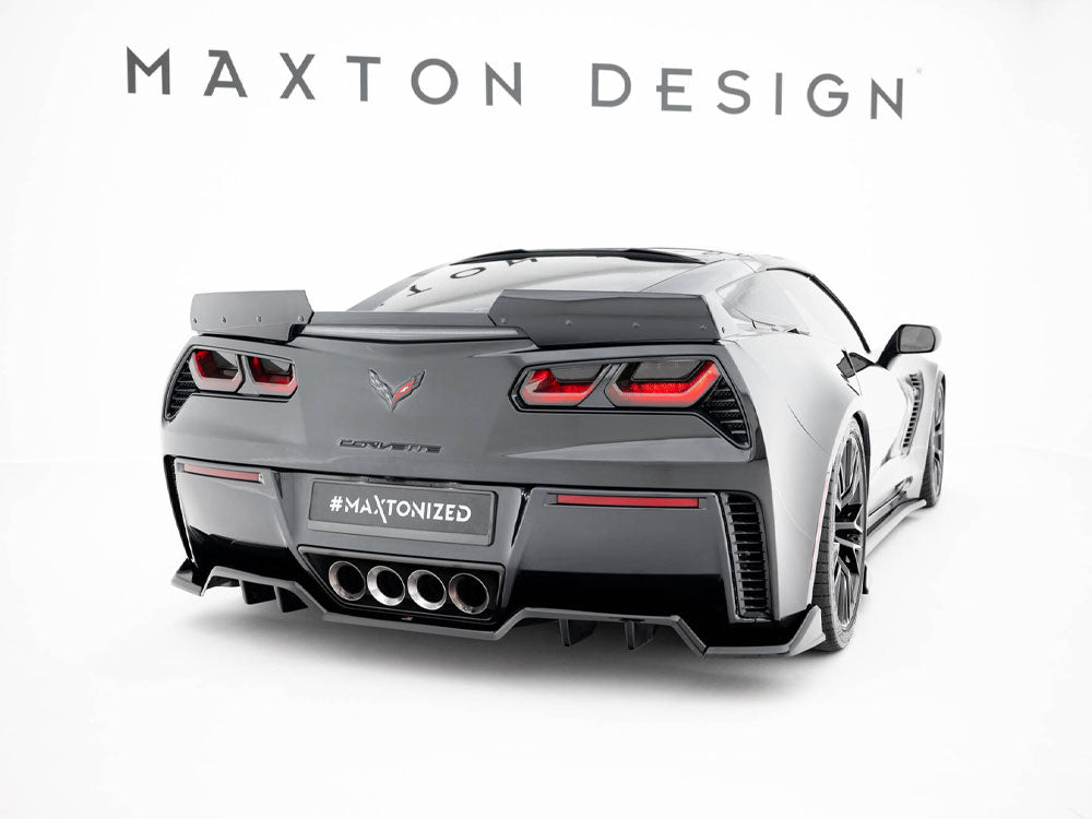 Maxton Design Rear Splitter (Vertical Bars) + Rear Side Splitters Chevrolet Corvette Z06 C7