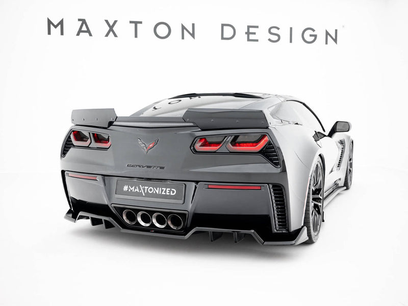 Maxton Design Rear Splitter (Vertical Bars) + Rear Side Splitters Chevrolet Corvette Z06 C7