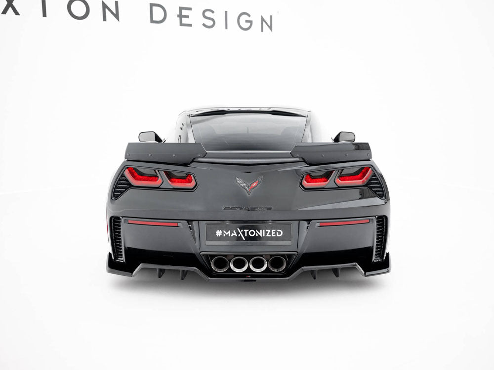 Maxton Design Rear Splitter (Vertical Bars) + Rear Side Splitters Chevrolet Corvette Z06 C7