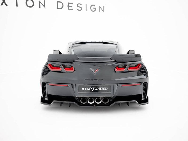 Maxton Design Rear Splitter (Vertical Bars) + Rear Side Splitters Chevrolet Corvette Z06 C7